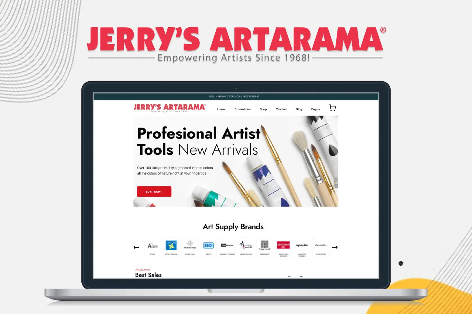 Jerry's Artarama — homepage preview