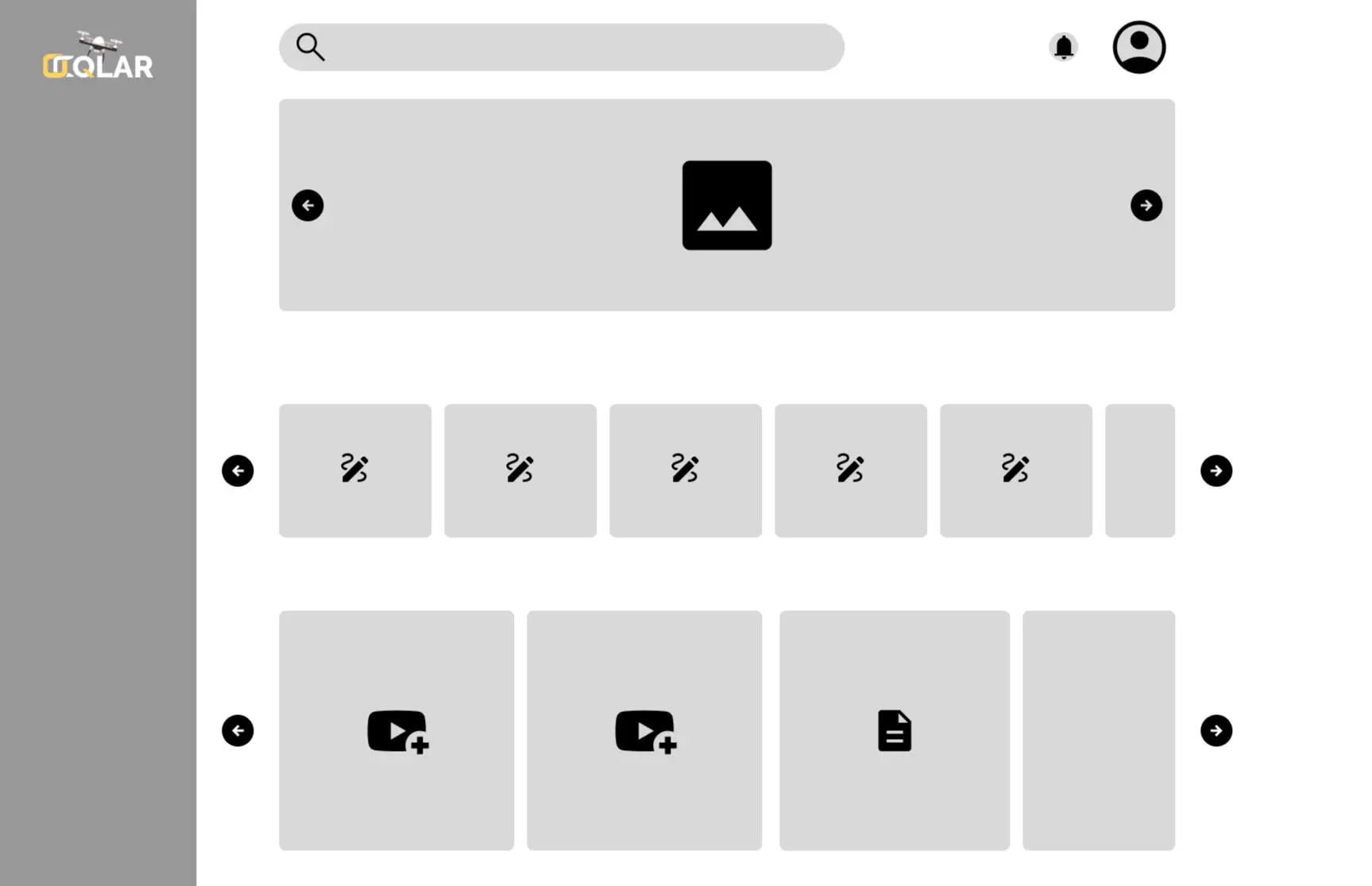 Low-fidelity wireframe of the editor layout