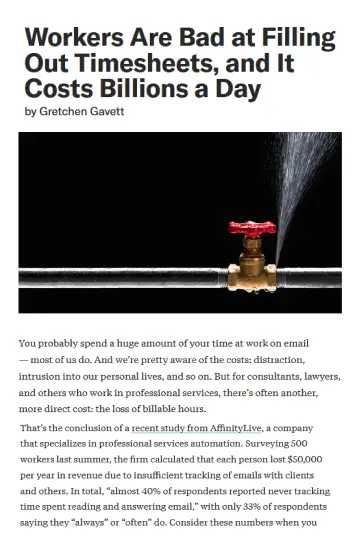News article: Workers Are Bad at Filling Out Timesheets, and It Costs Billions a Day